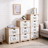 Meilleures ventes : Meuble de chevet vertical en bois massif couleur naturelle, unité de rangement mobile multi-tiroirs, écologique et peu encombrante