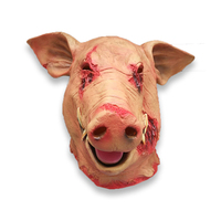Masque intégral en latex de cochon d'horreur, accessoire animal effrayant et écologique pour costumes d'Halloween et de Noël