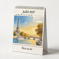 Calendario da Tavolo 2027 con Citazioni Motivazionali e Affermazioni, Stampa Digitale, Decorazione per Ufficio