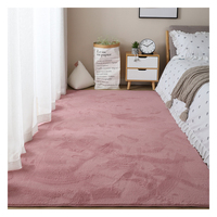 Tapis moderne en polyester moelleux en fausse fourrure de lapin Tapis d'entrée antidérapant pour chambre à coucher, salle de bain, salon ou chaise-fabriqué à la machine