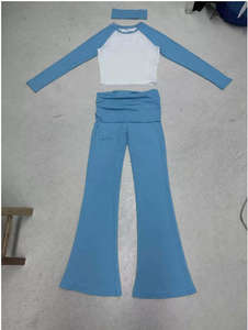 2026女式套装折叠喇叭裤套装头带定制标志高品质弹性服装女式2件套休息室套装 - Product Image 6