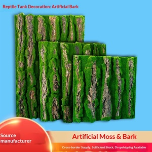 Panneau mural rectangulaire en écorce naturelle pour terrarium, simulation de mousse, pour reptiles et amphibiens, vente en gros - Product Image 4
