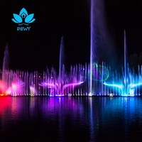 Grande fontaine musicale extérieure à jets super puissants avec spectacle laser nocturne LED à changement de couleur par PLC intelligent, grande fontaine pour lac, bassin ou hall