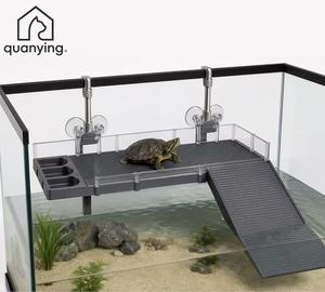 Plataforma Flotante de Acrílico Resistente para Tortugas, Transparente, con Rampa Texturizada para Subir y Bajar, Drenaje Integrado, Segura - Product Image 1