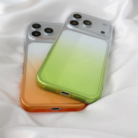 Coque de téléphone transparente minimaliste à dégradé cristallin pour iPhone 18 17 Pro Max 16 15 14 13, fine, en PC rigide, antichoc, protection intégrale
