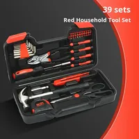 Cross-Border E-commerce Pink 39-Piece Hand Carbon Steel Combination Household Tool Set Multi-Functional Hardware Kit
