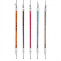NAILIFEI – Ensemble de 5 stylos à double embout pour nail art avec pointe fine pour le pointillage (plastique et métal)