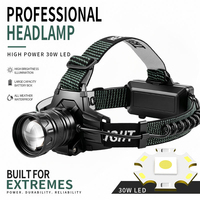 Lampe frontale LED rechargeable 800LM 30W 90 °   Lampe frontale réglable à zoom télescopique SOS pour le travail, le camping, la réparation automobile et les situations d'urgence