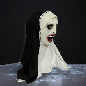 หน้ากากแม่ชีหน้ากากแต่งหน้าน่ากลัวฮาโลวีนหลอกใบหน้าผีน่ากลัวชุดหูฟังยางแม่ชี - Product Image 3