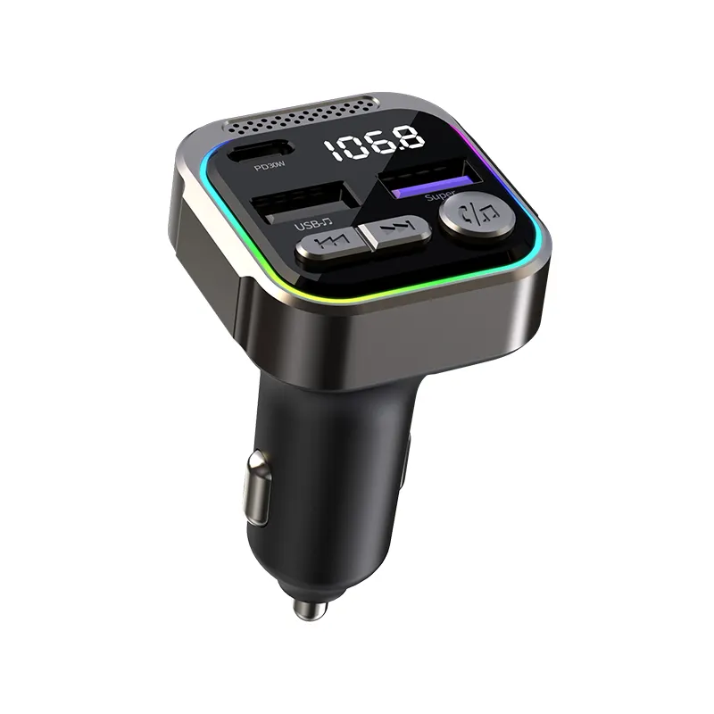 NEW Car Fast Charging Mp3 Player BT5.3 Fm Transmitter With Usb Car Charger PD30W For Mobile Phone Adapters Car Charger