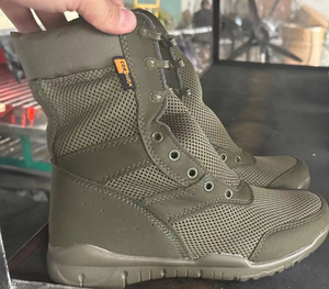 DF022 Olive Green Mesh Tactical <b>Hiking</b> <b>Boots</b> High Top Breathable Summer Men's Shoes - Product Image 3