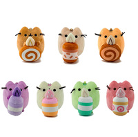 Porte-clés pendentif sac à dos en peluche Fat Cat rose avec logo personnalisé, série Dessert Cake, figurines de dessins animés, cadeau