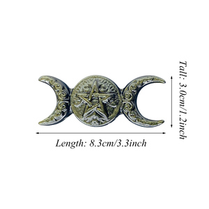 Artigianato di cristallo naturale di alta qualità pietra di guarigione intagliato in argento ossidiana oro ossidiana il <span class=keywords><strong>sole</strong></span> luna e stelle per la decorazione - Product Image 2