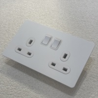 Interrupteur à bascule bipolaire 250V 1/2/3/4 GANG, panneau en acier inoxydable blanc, chargeur USB universel, double prise UK 13A