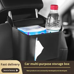 Modern Multi-Functional Car <b>Seat</b> Back <b>Storage</b> Organizer with Trash Box and Tissue/Drink Holder - Product Image 2