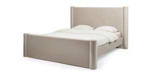 Cama Doble Tapizada <span class=keywords><strong>Zeni</strong></span> 160x200 con Base de Láminas y Espacio de Almacenamiento, Terciopelo, Beige Claro - Product Image 3