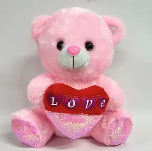 Cuscino Ricamato a Forma di Cuore Linda Cartoon, Peluche Orsacchiotto Super Morbido e Scintillante, Regalo per San Valentino - Product Image 5