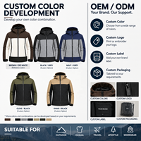 Veste d'extérieur légère à capuche pour homme, coupe-vent color block, fabricant OEM ODM personnalisé