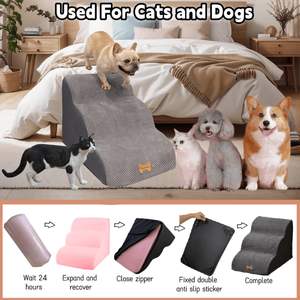 2025년 인기 판매 폼 반려동물 계단 분리형 강아지 클라이밍 사다리 램프, 소형견 대형견용 소파 자동차 침대 접근용 - Product Image 2