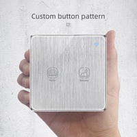Tuya Smart Life APP UK Eu standar Wifi 2 Gang Brushed Silver Smart Touch Switch cerdas