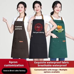 Wholesale Custom Logo Sleeveless Waist Bib <b>Apron</b> Korean <b>Kitchen</b> Catering Work Clothes Made Cotton/Polyester Waterproof Oil-Proof - Product Image 2