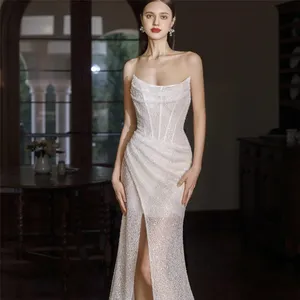 2023 new collection wedding dress for women high quality white high split bridal gown