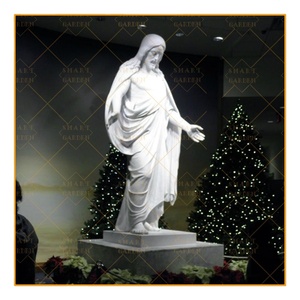 Venta caliente estatua de mármol blanco de tamaño real de <span class=keywords><strong>Jesucristo</strong></span> rezando escultura de estatuilla - Product Image 2