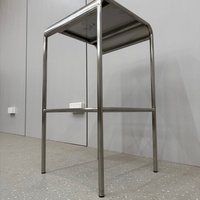 Tabouret de bar moderne, industriel, minimaliste et écologique, avec structure en acier inoxydable, pour la maison, l'hôtel, la salle à manger, le centre commercial, le salon, l'extérieur