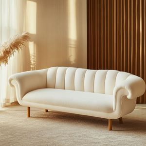 ชุดโซฟาผ้ากำมะหยี่สีขาวแบบทันสมัยสไตล์อิตาลี 2 ที่นั่ง ปรับเอนนอนได้ หรูหรา บุด้วยฟองน้ำทรงสี่เหลี่ยม ราคาประหยัด สำหรับห้องนั่งเล่น - Product Image 2