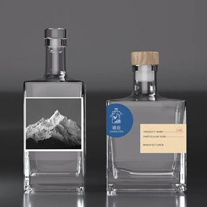 Etichette personalizzate tappo di arresto in sughero quadrato <span class=keywords><strong>Whisky</strong></span> Spirits <span class=keywords><strong>Whisky</strong></span> Tequila Gin Vodka bottiglia di vetro bottiglie di liquore 500ml <span class=keywords><strong>750ml</strong></span> - Product Image 4