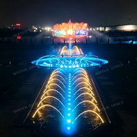 Fontaine musicale dansante personnalisée par une usine professionnelle, jets d'eau synchronisés RGB pour spectacle aquatique nocturne en parc