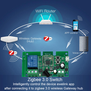 Interrupteur intelligent Tuya Zigbee 4 canaux, récepteur RF 433Mhz, interverrouillage, jog, auto-verrouillage, module de relais de commande à distance par application, compatible avec <span class=keywords><strong>Alexa</strong></span> - Product Image 2