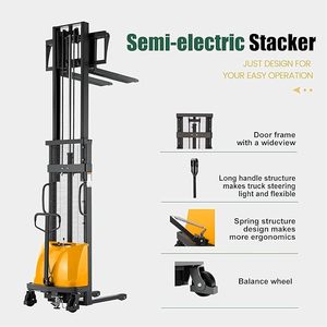 Hydraulic Manual Hand Stacker Lifting Manual Reach Stacker Price Chinese Forklift 1t 1.6m Provided Manual <b>Pallet</b> Truck 125 830mm - Product Image 6