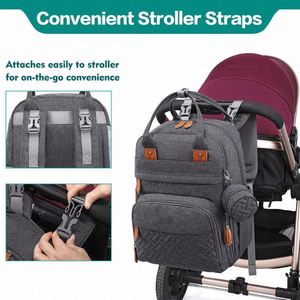 Sac à dos à couches multifonctionnel et imperméable avec matelas à langer et fixation pour poussette – Échantillon gratuit - Product Image 6