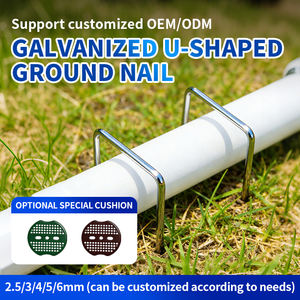Piquets de jardin en acier en U à tête plate, à tige lisse, pour aménagement paysager, barrière, <span class=keywords><strong>couvre</strong></span>-<span class=keywords><strong>sol</strong></span>, tuyau d'irrigation, clous galvanisés - Product Image 2