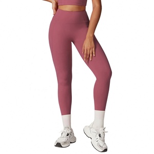 Mallas de Yoga de cintura alta con logotipo personalizado para <span class=keywords><strong>mujer</strong></span>, ropa deportiva para gimnasio, ropa deportiva para todos los días, <span class=keywords><strong>pantalones</strong></span> elásticos para entrenamiento - Product Image 4