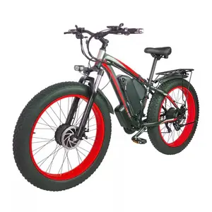 US Warehouse Dual Motor Elektro fahrrad 2000w 48v 22.4ah Elektro Fat Bike Doppel federung Velo Electrique 26 inch Snow Ebike