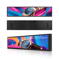 23.1 pouces taille personnalisée supermarché intérieur publicité lecteur multimédia bande Ultra large étagère écran barre extensible écran Lcd affichage