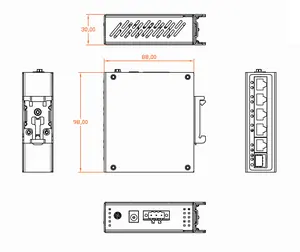 Interruptor industrial POE 4 * porta Gigabit POE 1 slot de fibra óptica * interruptor de fibra de rede 1000M com design original