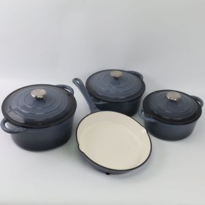 Ensemble de 7 Pièces de Cocottes en <span class=keywords><strong>Fonte</strong></span> <span class=keywords><strong>Émaillée</strong></span> Multicolores, Universel pour Cuisinière à Gaz et Table à Induction - Product Image 6
