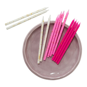 Venta al por mayor pastel <span class=keywords><strong>de</strong></span> cumpleaños embalaje para hornear lápiz <span class=keywords><strong>de</strong></span> hilo dorado largo y vela <span class=keywords><strong>de</strong></span> fiesta con purpurina para Navidad y cumpleaños - Product Image 4