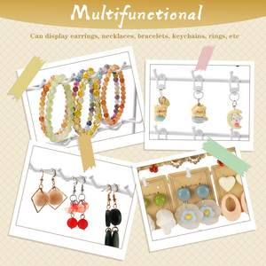 Bông Tai chủ <span class=keywords><strong>Display</strong></span> stands trang sức hiển thị bằng gỗ cơ sở cho Dây chuyền nhẫn Vòng tay 4 Tier 20 Hooks - Product Image 5