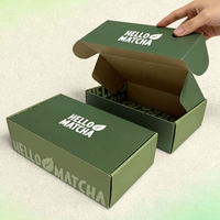 Boîte à matcha personnalisée imprimée directement de l'usine, boîte d'emballage de thé en papier de qualité alimentaire durable, résistante à la lumière, vente en gros avec logo