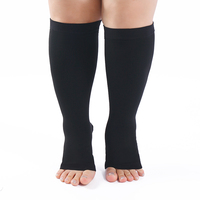 Compports Bas de soutien gradués Circulation des jambes Unisexe 20-30 MmHg OpenToe Knee High Bonvolant Chaussettes de compression grande taille