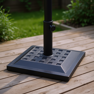 Base per Ombrellone Quadrata Resistente in Ghisa da 17,5 Pollici, Capacità 30 Libbre, per Ombrelloni da Esterno - Product Image 2