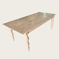 Table à manger en bois massif de style farmhouse moderne, 10 places