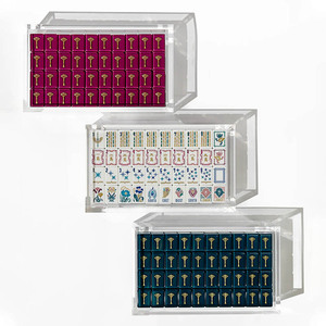 Handmade Custom Wastern Mah Jong Acrylic Purple <b>Mahjong</b> <b>Set</b> 2 Layers Glitter American <b>Mahjong</b> Tiles - Product Image 6