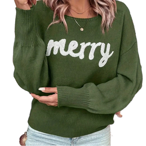 Maglione Autunnale alla Moda in Jacquard, Morbido Cashmere Artificiale, Vestibilità Ampia, Spalle Cadenti, Design Casual con Collo Tondo per <span class=keywords><strong>Donna</strong></span> - Product Image 1