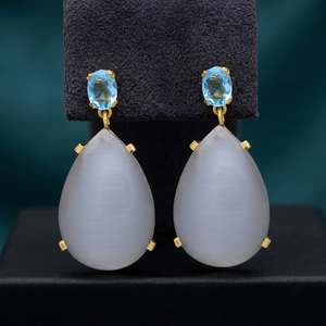 Pendientes Colgantes Hechos a Mano con Baño de Oro y Aleación de Metales Preciosos, Diseño Étnico Bohemio con Engaste de Garra - Product Image 3