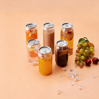 Boîtes de boissons en PET transparentes avec logo personnalisé et couvercle en aluminium pour thé au lait, cola, soda, jus